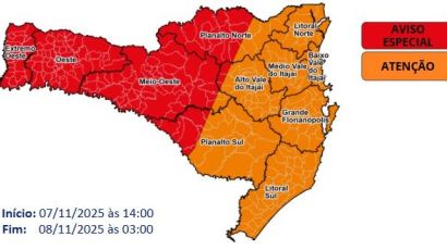 Frente fria e ciclone extratropical provocam temporais e ventos fortes em Santa Catarina