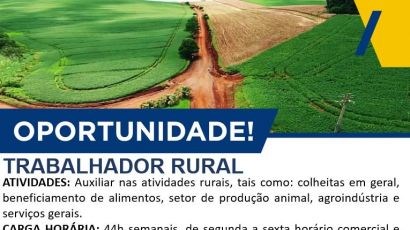 La Salle contrata trabalhador rural 