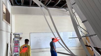 Chuva intensa causa danos em escola de Xanxerê