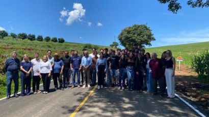 Pavimentação asfáltica da XRE-501, no acesso à Escola Agrícola La Salle, é inaugurada em Xanxerê