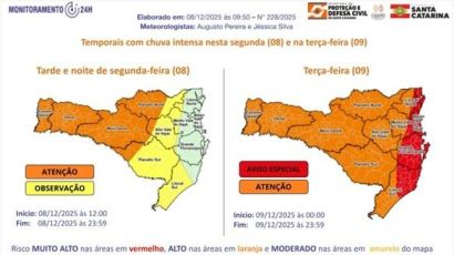 Governo de SC suspende aulas em todo Estado devido ao alto risco de temporais
