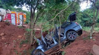 Saída de pista deixa mulher ferida em Coronel Martins