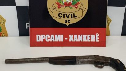 Homem é preso em Xanxerê por posse irregular de arma de fogo de uso permitido