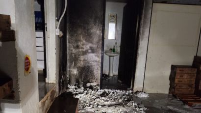 Incêndio em agência da Casan mobiliza bombeiros em Xaxim