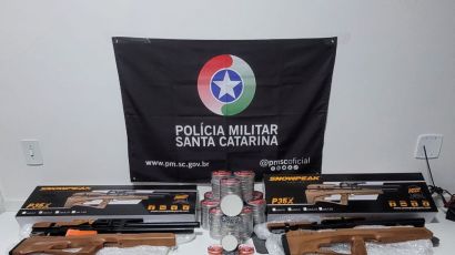 Armas e munições de contrabando são apreendidas em Xaxim
