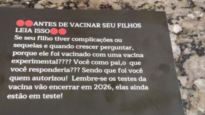 Panfletos contra vacina para crianças são distribuídos em Xanxerê