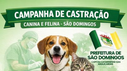 São Domingos promove campanha de castração canina e felina