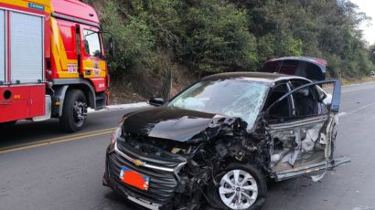 Colisão entre carro e caminhão deixa uma pessoa ferida em Ponte Serrada