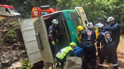 Motorista fica ferido após tombamento de caminhão no interior de Xanxerê