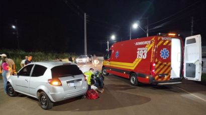 Adolescente fica ferido em colisão entre moto e carro em Abelardo Luz