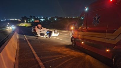 Capotamento é registrado na BR-282 em Xanxerê