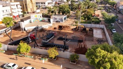Obras de cobertura da Praça Frei Bruno avançam em Xaxim
