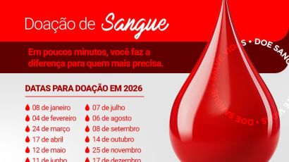 Secretaria de Saúde abre agendamento para doação de sangue em maio