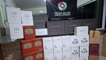 PMRv apreende mais de 200 garrafas de vinho argentino sem documentação em Bom Jesus