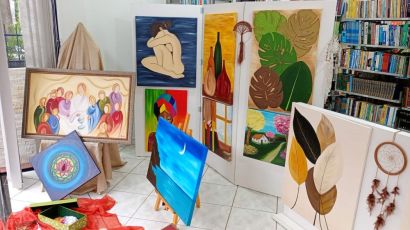 Biblioteca de Xanxerê abre espaço para mostra que celebra arte e cultura local