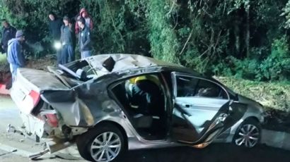 Motorista fica ferido após saída de pista na BR-282 em Ponte Serrada