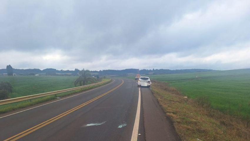 Colisão traseira é registrada na SC-155 em Abelardo Luz