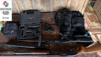 Armas são apreendidas após denúncias de disparos em aldeia de Ipuaçu