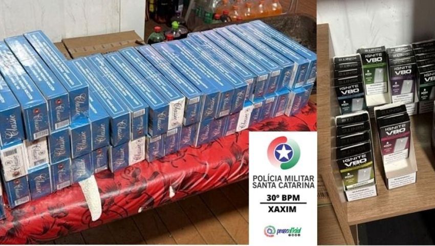 Comerciante é preso em flagrante por contrabando no Centro de Xaxim
