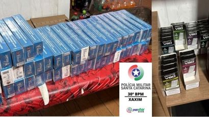 Comerciante é preso em flagrante por contrabando no Centro de Xaxim