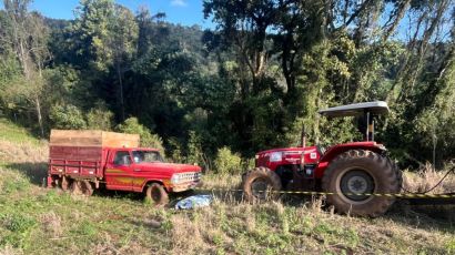 Trabalhador morre após ser atropelado por trator em propriedade rural de Ipuaçu