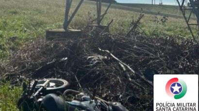 PM recupera motocicleta furtada em lavoura de Xanxerê