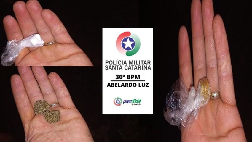 Drogas são apreendidas com casal durante rondas em Abelardo Luz