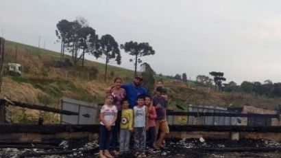 Casal com cinco filhos perdeu tudo em incêndio e precisa da ajuda da comunidade xanxerense
