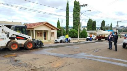 Administração Municipal de Xanxerê inicia obras de revitalização na rua Santos Dumont
