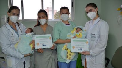 Gêmeos de Erval Velho recebem alta da UTI Neonatal do HRSP