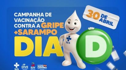 Dia D de vacinação contra gripe e sarampo acontece neste sábado (30)
