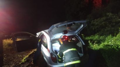 Saída de pista é registrada na madrugada deste domingo (1) em Xanxerê