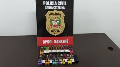 Polícia Civil de Xanxerê apreende cigarros eletrônicos durante ExpoFemi 2022
