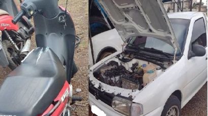 PM recupera carro e moto furtados e prende uma pessoa em Xanxerê