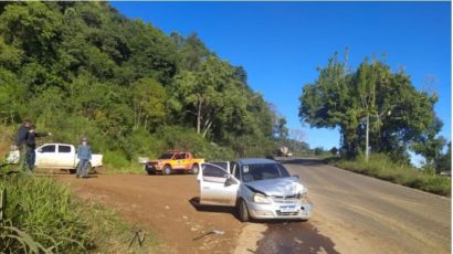 Duas pessoas ficam feridas em acidente na SC-155, em Xanxerê