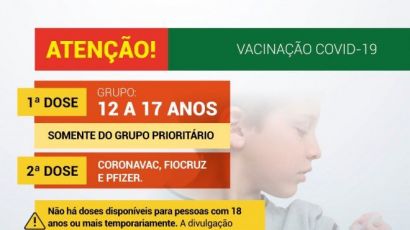 Com pouca vacina, Xanxerê aplica 1ª dose apenas em alguns adolescentes nesta segunda (06)