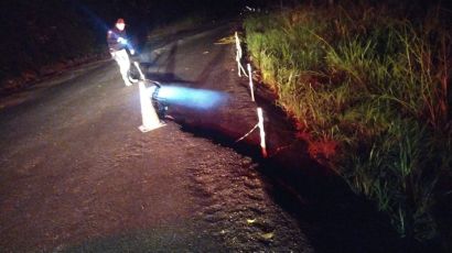 Asfalto cede em ponto da SC-155 de Xavantina devido à chuva
