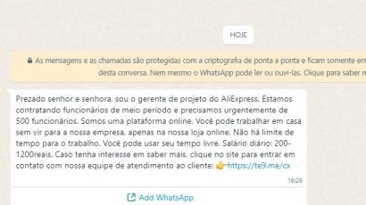 Polícia Civil alerta para golpe do "Trabalhe em Casa"