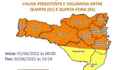 Defesa Civil emite alerta de chuva volumosa para esta quarta-feira (1)   