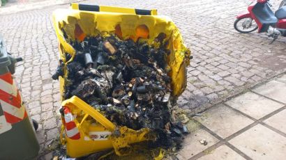 Containers são queimados por vândalos no Centro de Xanxerê