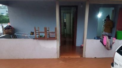 Ruas de Xanxerê ficaram alagadas após grande volume de chuva