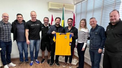 Prefeito em Exercício de Xanxerê recebe comitiva da CBF