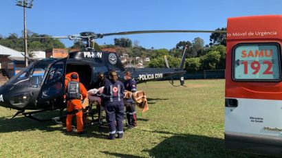 Idosa acometida por infarto é transferida para Xanxerê