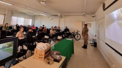Polícia Militar de Xanxerê ministra palestra sobre ciclista e a segurança no trânsito