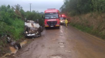 Capotamento é registrado entre Abelardo Luz e Ipuaçu