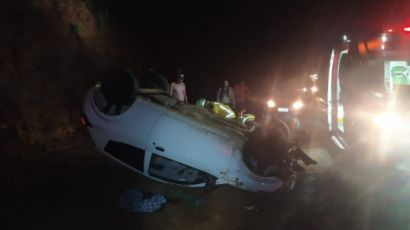 Capotamento é registrado na SC-480, em Xanxerê