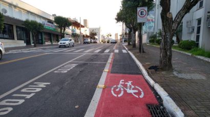 Prefeitura de Xanxerê finaliza sinalização viária na ciclovia da rua Independência