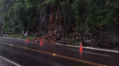 Queda de barreira é registrada na BR-282, em Xaxim