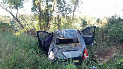 Três mulheres ficam feridas em saída de pista na BR-282 em Xaxim