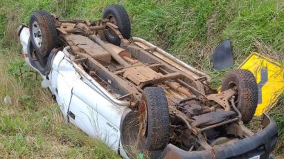Dois capotamentos são registrados na BR-282 entre Xaxim e Xanxerê